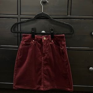Market and Spruce Burgundy Corduroy Skirt